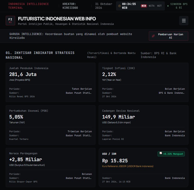 Pratinjau tampilan website Futuristic Indonesia